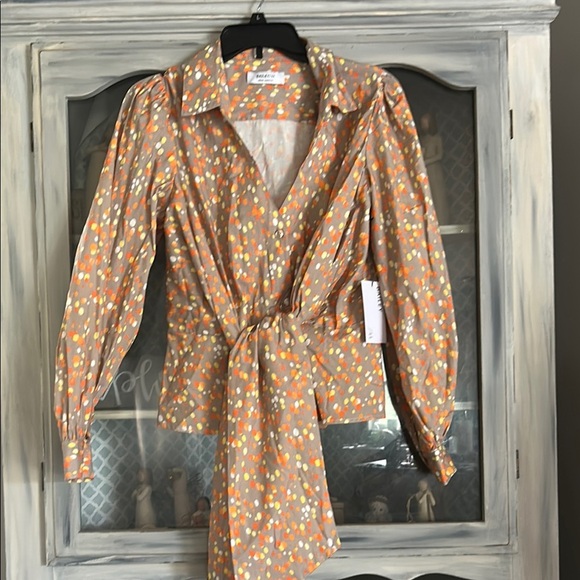 Bailey 44 Tops - Bailey 44 Polka Dot Wrap Blouse